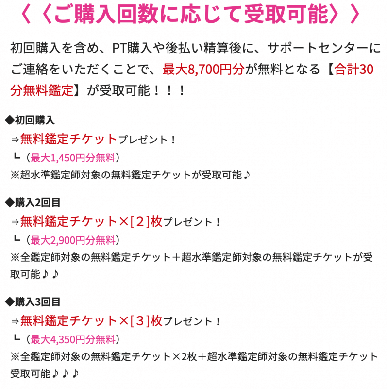 電話占いリノア 期間限定特典